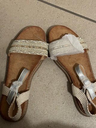 Sandali Bottega 40 Beige/Oro Nuovi