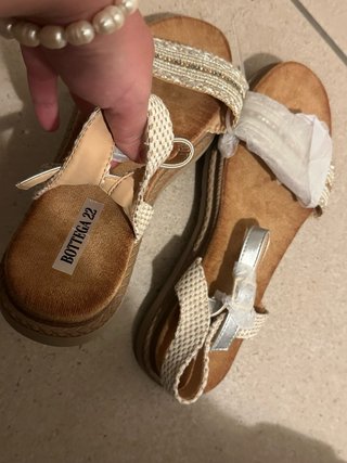 Sandali Bottega 40 Beige/Oro Nuovi