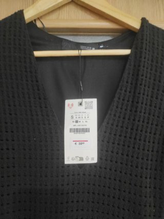 Vestido largo crochet Zara marrón