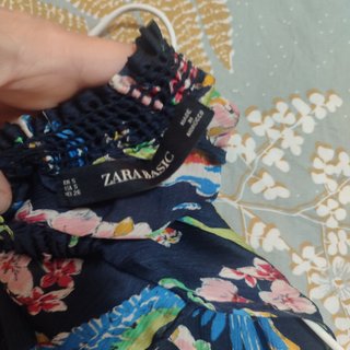 Vestido Zara corto estampado pájaros Talla S