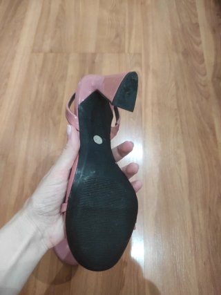 Sandalias Zara Tacón Rosa Talla 38