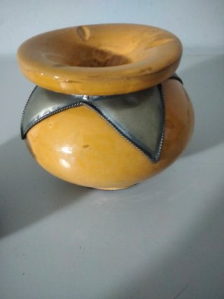 Cenicero Cerámica Marroquí Azul y Amarillo