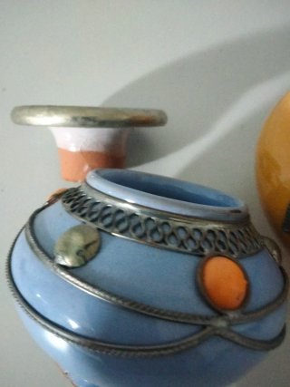 Cenicero Cerámica Marroquí Azul y Amarillo
