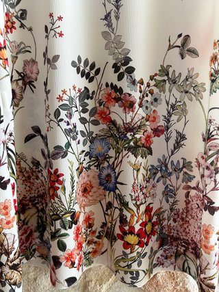 Abito bianco con pizzo e fiori - Taglia unica