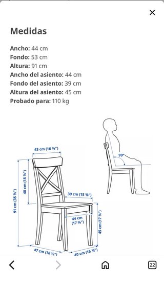 Pack de 5 Sillas Rosentorp IKEA Madera Blanca