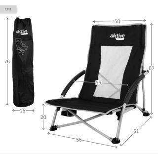 Silla Aktive Playa Plegable Negra y Verde