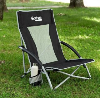 Silla Aktive Playa Plegable Negra y Verde