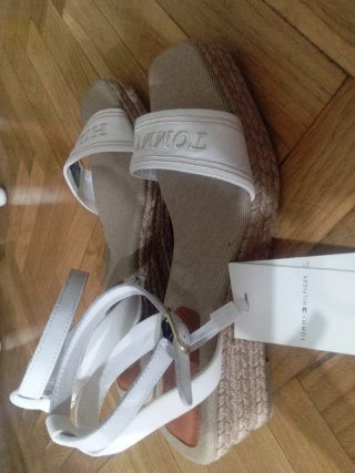 Tommy Hilfiger sandalias Mujer Beige/Blanco