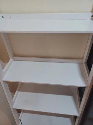 Estantería escalera madera blanca