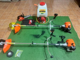 Kit Jardinería Gasolina: Desbrozadora, Motosierra