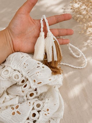 Vestido Ibicenco Blanco y Beige