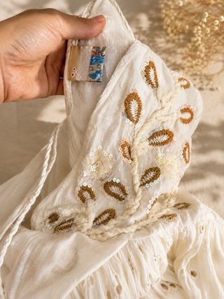 Vestido Ibicenco Blanco y Beige