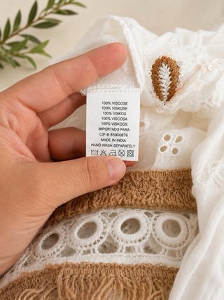 Vestido Ibicenco Blanco y Beige