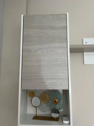 Mesa TV moderna madera y blanca