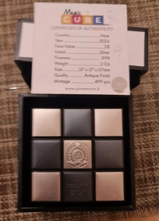 Moneda 2 oz Plata Cubo Rubik