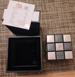 Moneda 2 oz Plata Cubo Rubik