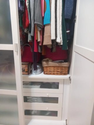 Armario blanco 2 puertas cristal