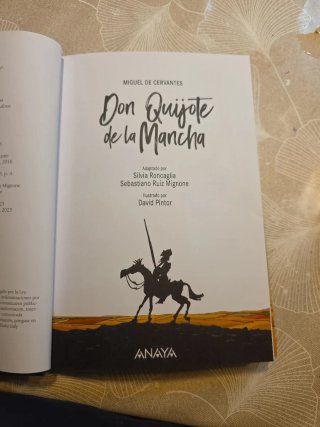 Libro Don quijote de la Mancha,con un marcapaginas