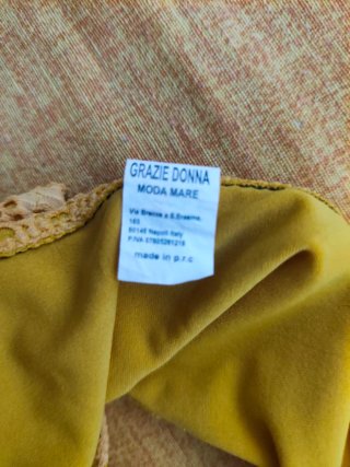 Bikini traforato beige/giallo