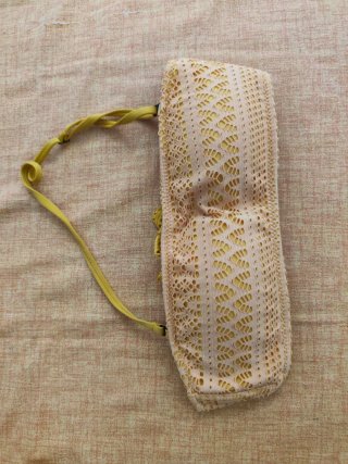 Bikini traforato beige/giallo