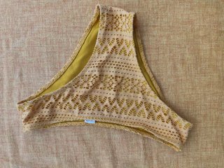 Bikini traforato beige/giallo