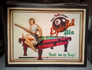 Quadretto Eight Ball Ale con Pin-up