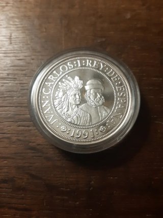Moneda 5000 Pesetas 1991 Carlos I Rey de España