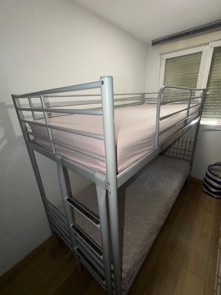 Cama litera metálica gris