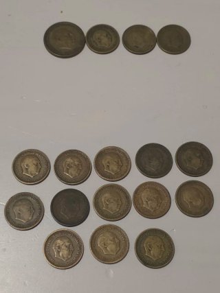 Lote 4 Pesetas Franco 1947 - 49 -52 -53/ 2,5 1953