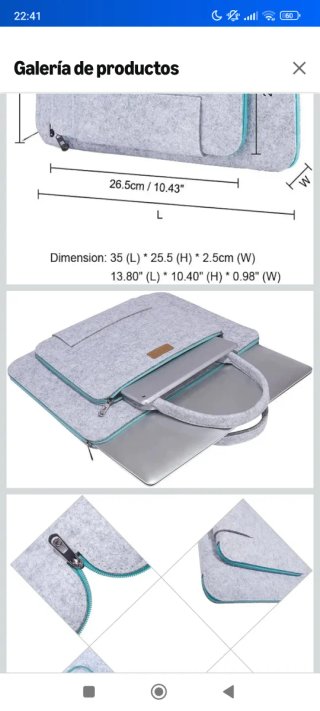 Funda portátil gris