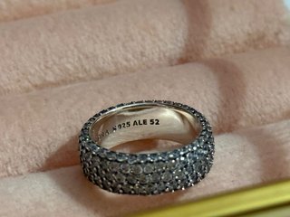 Anello Pandora Tripla Fascia Pavé Argento 52