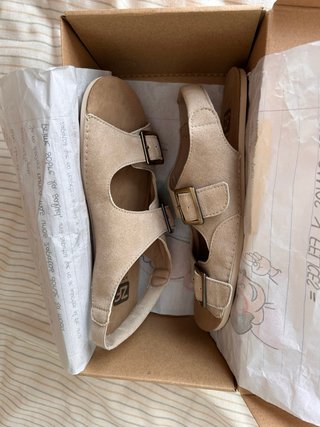 Sandalias Zapato Feroz 39 Serraje Beige