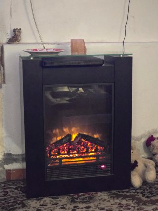 Chimenea Eléctrica Negra