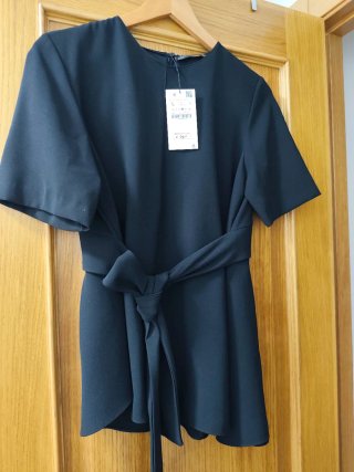 Camisa Zara Negra Manga Corta Lazada Sin Estrenar