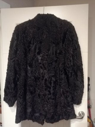 Chaquetón de Astracán Cuello Mao Negro