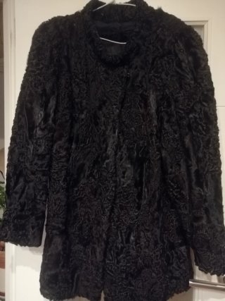 Chaquetón de Astracán Cuello Mao Negro