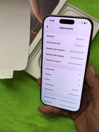 iPhone 16 Pro 128Gb Gold titanio  92% Batería