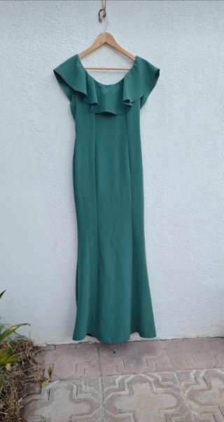 Vestido largo fiesta Juliette Colors verde