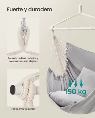 Silla colgante estilo bohemio gris