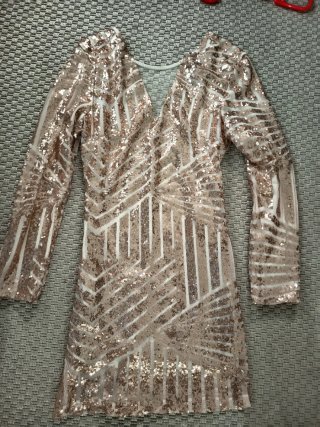 Vestido lentejuelas dorado/rosado