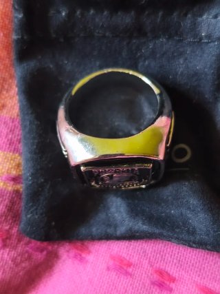 Anillo POW-MIA Metal Plata y Negro