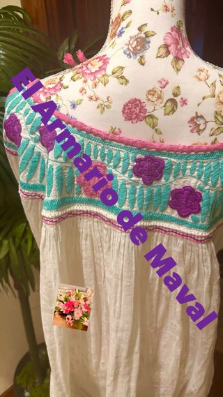 Blusón blanco bordado talla única
