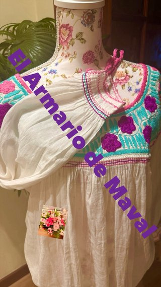 Blusón blanco bordado talla única