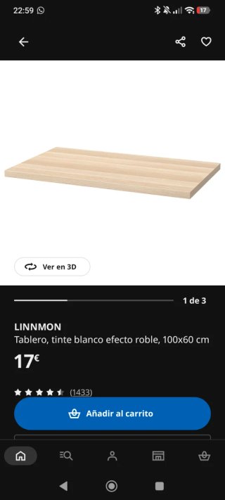 Mesa de escritorio Ikea madera y metal