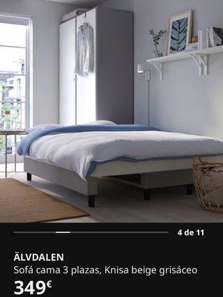 Sofá Cama Ikea Gris Tela