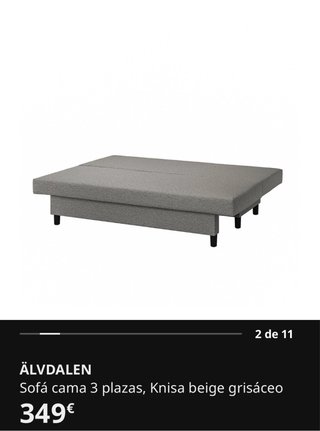 Sofá Cama Ikea Gris Tela