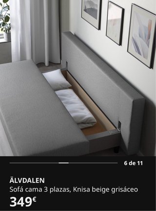 Sofá Cama Ikea Gris Tela