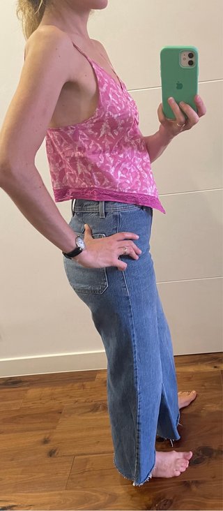 Top tirantes triangu est.rosa encaje S