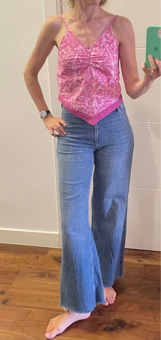 Top tirantes triangu est.rosa encaje S