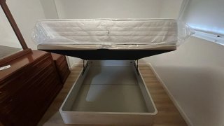 Base Cama Electrotuber Beige y Negra